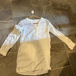 Elegant White Linen Blouse
